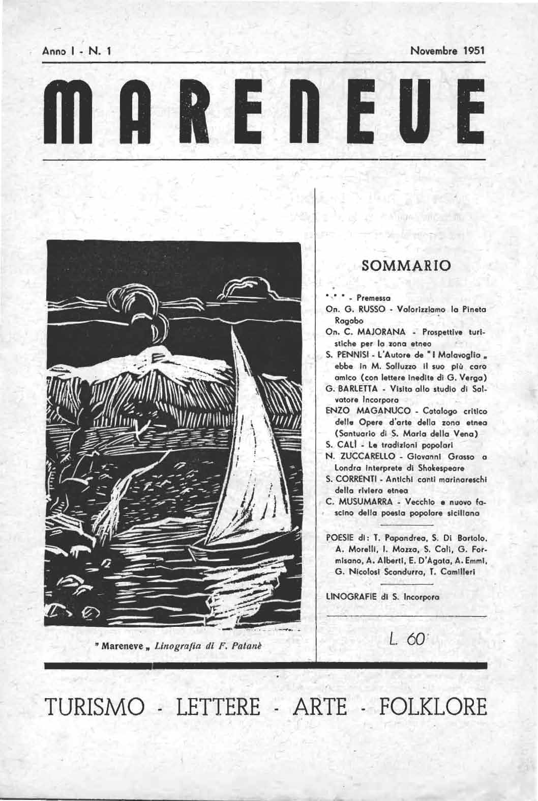 Linguagrossa - Mareneve - Anno I - N. 1 - Novembre 1951